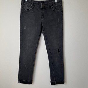 Kut from the Kloth Catherine Boyfriend Washed Black Distressed